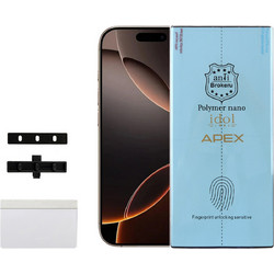 IDOL 1991 APEX POLYMER NANOTECH FILM IPHONE 16 PRO MAX 6.9in FINGER UNLOCK FULL COVER WITH INSTALLATION KIT