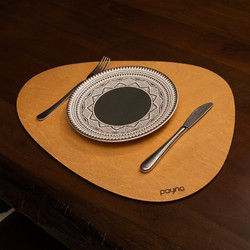 Wooden Table Mat Set (6 Pieces) Pear Honey 33x45 cm