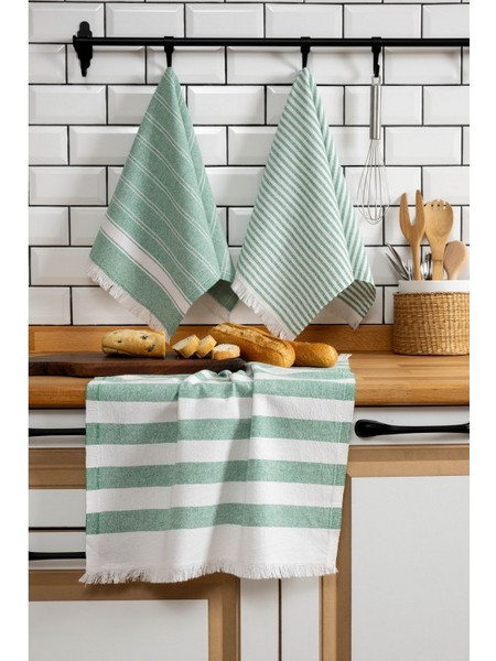 Hand Towel Set (3 Pieces) Eliza Green 45x65 cm