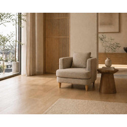 Wing Chair Vales Mink Fabric: Polyester / Teddy 79x69x68 cm