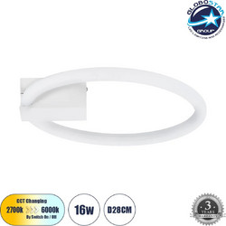 GLOBOSTAR CINDERELLA Μοντέρνο Φωτιστικό Οροφής LED 16W 1792lm 360 AC 220-240V IP20 Ρυθμιζόμενο Λευκό CCT με On/Off 2700K/4500K/6000K - Λευκό, 28.5εκ