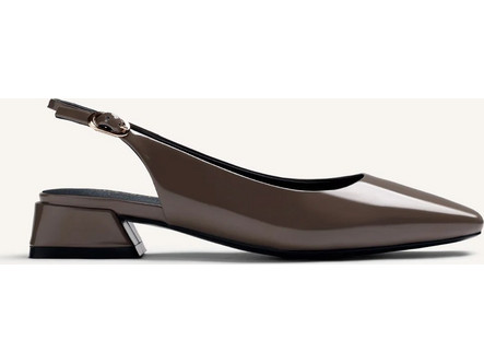 GIOSEPPO ΜΠΑΛΑΡΙΝΑ OPEN-BACK PATENT EFFECT HEEL SHOES 80023 - Beige/Brown