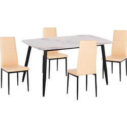 ΣΕΤ ΤΡΑΠΕΖΑΡΙΑΣ 5ΤΜΧ RAVEN HM21266.02 ΚΕΡΑΜΙΚΟ TOP CALACATTA-ΚΡΕΜ PU