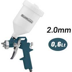 Bormann Bat6140 Bormann Bat6140 Πιστόλι Βαφής άνω Δοχείο, 0.6lt, Μπεκ 2.0mm 055822