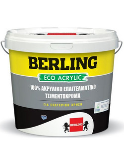 Berling Eco Acrylic 100% Ακρυλικό Τσιμεντόχρωμα Λευκό 9lt