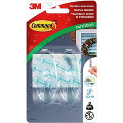 Γαντζάκι Clear Command 3M Διαφανές Εξωτερικού Χώρου, 17091AW 2 Γαντζάκια + 4 Ταινίες