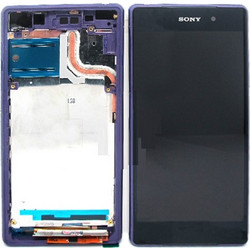 Sony Xperia Z2 - Complete lcd and digitizer with frame in purple (Bulk)
