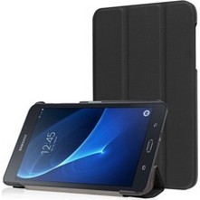 Samsung Galaxy Tab A 7-Inch Tablet T280 T285 - Δερμάτινη Θήκη με Πίσω κάλυμμα Σιλικόνης Διάφανο 3Fold Μαύρο (ΟΕΜ)