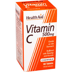 Health Aid Vitamin C 500mg 60 Μασώμενες Ταμπλέτες