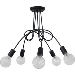 Heronia Lighting Plex 5/L Κρεμαστό Φωτιστικό Οροφής Πολύφωτο Μαύρο 01-0210