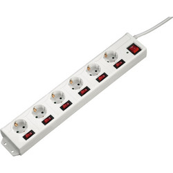 Hama Socket Line 6+1 XL single switchable white