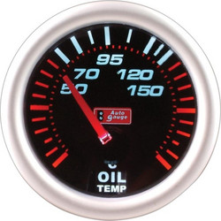 Auto Gauge Θερμοκρασία Λαδιού Μαύρο A.G