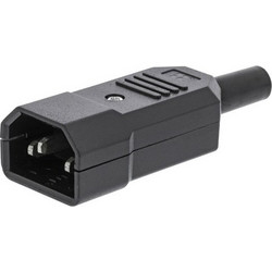 Power Plug Ups Adaptor Male 3Pin Black IEC-320-C14 Τελικό Βύσμα Τροφοδοσίας Αρσενικό Μαύρο Φις Valueline VLEP 11806B 4114