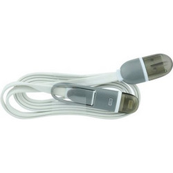 Data cable MH Multi Port USB to Lightning & Micro USB 1m White ΟΕΜ