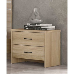 POL04 Κομοδίνο με 2 συρτάρια 50x35x44εκ. Latte