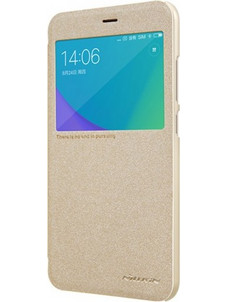 Xiaomi Redmi Note 5a θήκη Δερμάτινη Smart View με Παράθυρο Χρυσή (Nillkin)