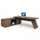 Woodwell Proline Γωνιακό Επαγγελματικό Γραφείο Ξύλινο 200x200x76cm EO966,L