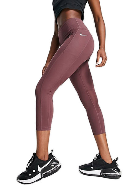 Nike Fast Cropped Running Γυναικείο Κολάν Μακρύ Ψηλόμεσο Nude CZ9238-646