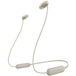 Sony WI-C100 Ακουστικά Bluetooth In Ear Ανθεκτικά στο Νερό Beige