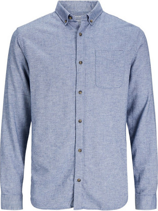 Jack & Jones Ανδρικό Πουκάμισο Βαμβακερό Μακρυμάνικο Κανονική Γραμμή Γαλάζιο 12235974