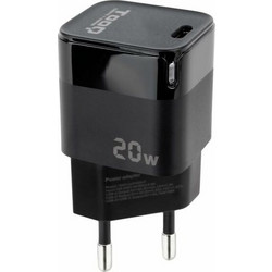 TooQ TQWC-PD20 Φορτιστής Χωρίς Καλώδιο με Θύρα USB-C 20W Power Delivery Black
