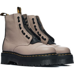 Dr. Martens Γυναικεία Αρβυλάκια Πλατφόρμα Δερμάτινα Γκρι 30584348
