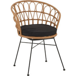 Pakoworld Felicia Πολυθρόνα Κήπου Rattan Μπεζ 140-000054