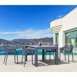 Siesta Vegas Air Xl Σετ Τραπεζαρία Κήπου Πολυπροπυλενίου 5τμχ Dark Grey 20.9975