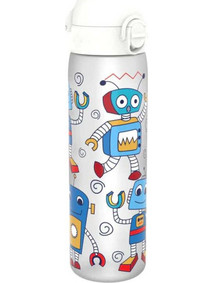 Ion8 Slim Robots Παιδικό Μπουκάλι Πλαστικό BPA Free με Καλαμάκι Λευκό 500ml