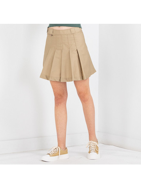 Dickies Elizaville Μίνι Φούστα Υφασμάτινη Ψηλόμεση Πλισέ Μπεζ DK0A4Y1SKHK1