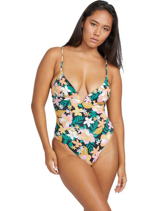 Volcom Had Me At Aloha Ολόσωμο Μαγιό Floral Πράσινο Σομόν O3012402-MLT