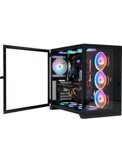 Inter-Tech C-703 Vision Black Gaming Midi Tower Κουτί Υπολογιστή με Πλαϊνό Παράθυρο