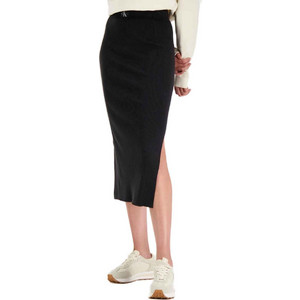 Calvin Klein Μίντι Φούστα Υφασμάτινη Ψηλόμεση Pencil Μαύρη J20J223606-BEH