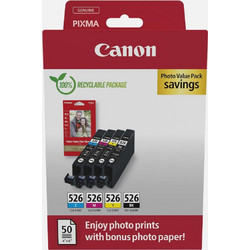 Canon CLI-526 B/C/M/Y Photo Value Pack 4 Μελανιών Εκτυπωτή Inkjet 4540B019