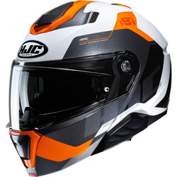 HJC i91 Carst MC7 Black White Orange Κράνος Μηχανής Flip-Up 1700gr