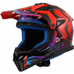 LS2 MX708 Fast II Wash Black Red Κράνος Μηχανής Motocross 1450gr