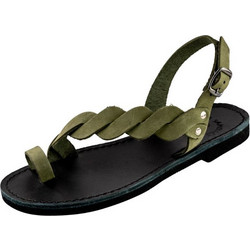 Kouros Γυναικεία Σανδάλια Suede Χακί 5-21
