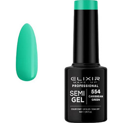 Elixir Semigel 554 Caribbean Green Ημιμόνιμο Βερνίκι Νυχιών 5ml