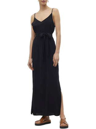 Vero Moda Midi Καλοκαιρινό Καθημερινό Φόρεμα Μαύρο 10307995