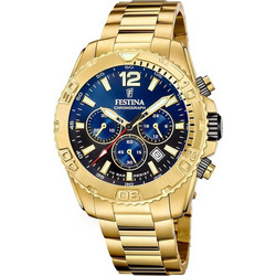 Festina Ανδρικό Ρολόι Χρονογράφος με Χρυσό Μεταλλικό Μπρασελέ F20684/2
