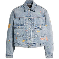 Levi's Γυναικείο Μπουφάν Τζιν Κοντό Γαλάζιο A5884-0001