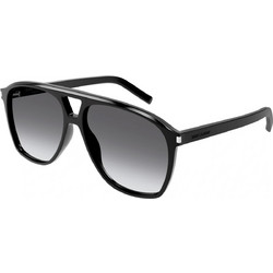 Saint Laurent SL596 006 Ανδρικά Γυαλιά Ηλίου Aviator Κοκάλινα Μαύρα με Μαύρο Degradee Φακό