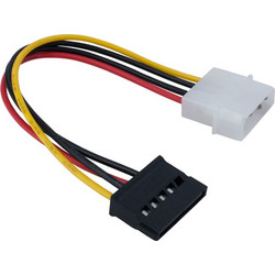 Detech 18041 Καλώδιο Τροφοδοσίας 15-Pin SATA Female to 4-Pin Molex Male 0.15m Multicolor