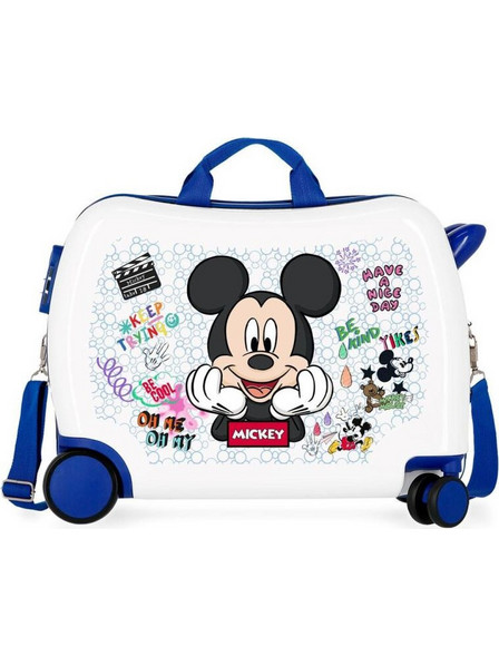 Disney Mickey Be Cool Παιδική Βαλίτσα Καμπίνας 38x50x20cm με 4 Ρόδες Λευκή