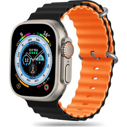 Tech-Protect IconBand Pro Λουράκι Σιλικόνης Black / Orange (Apple Watch 42 / 44 / 45 / 49mm)