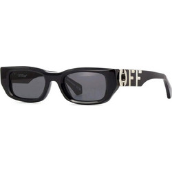 Off White OERI124 1007 Γυναικεία Γυαλιά Ηλίου Ορθογώνια Κοκάλινα Μαύρα με Μαύρο Φακό