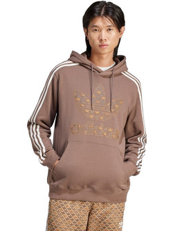 Adidas Classic Mono Graphic Hoodie Ανδρικό Αθλητικό Φούτερ με Κουκούλα Σομόν IS0259