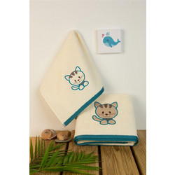 Dimcol Kitty 138 Σετ Βρεφικές Πετσέτες 2τμχ 400gr/m²