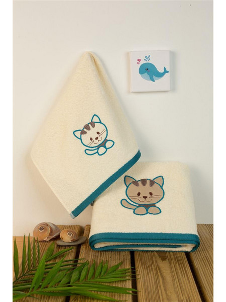 Dimcol Kitty 138 Σετ Βρεφικές Πετσέτες 2τμχ 400gr/m²