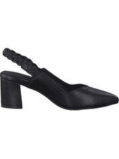 Marco Tozzi Γόβες Slingback Δερμάτινες με Χοντρό Χαμηλό Τακούνι Μαύρες 2-2-29644-42-001